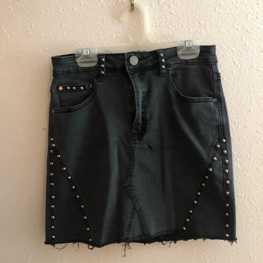 Black Denim Skirt